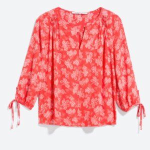 COPY - Collective Concepts Zimmerman Tie Sleeve Blouse  XL | Orange Red